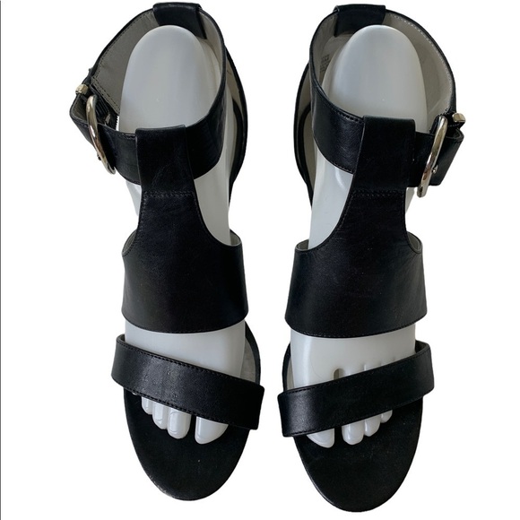 Me Too black ankle strap leather heels size 8 - Picture 2 of 10